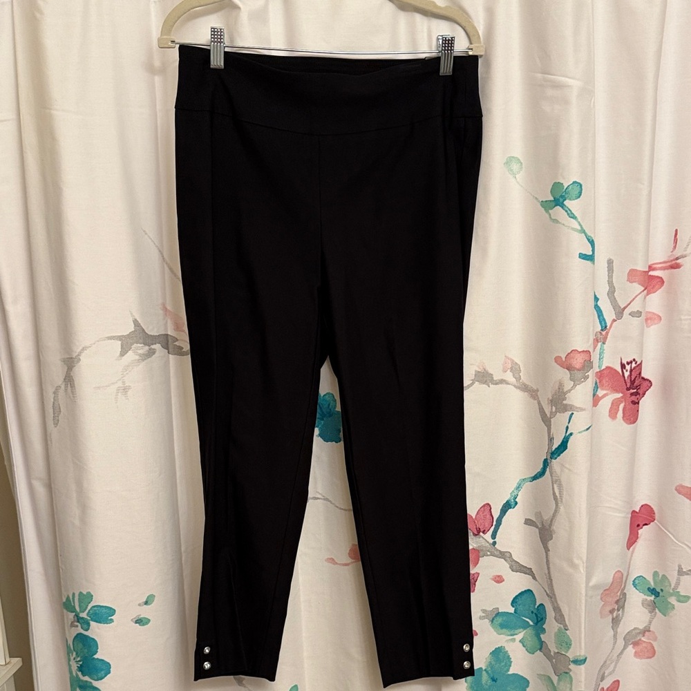 Counterparts Black Ankle Pants with Button Accents